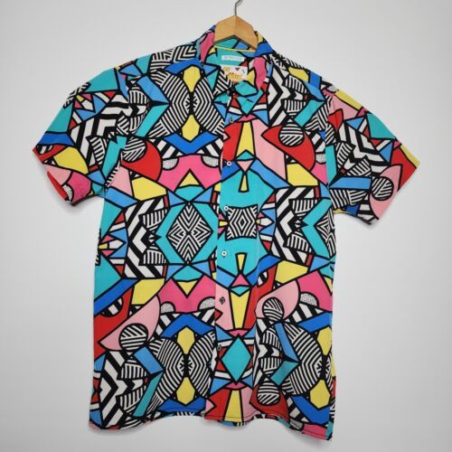 Primary image for Oh Snap! Retro 90s Theme Geometric Stretch Shirt Drill Clothing Mens Size Large