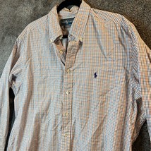 Ralph Lauren Dress Shirt Mens 17.5 36/37 Check Plaid Classic Fit Button ... - $13.89