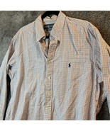 Ralph Lauren Dress Shirt Mens 17.5 36/37 Check Plaid Classic Fit Button ... - £10.97 GBP