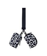 Dual Pouch Wallets Wristlet Keychain Black and White Leopard - $19.80