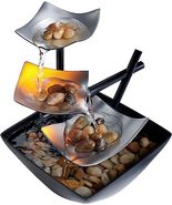 Mini Water Fountain,Soothing Sound Automatic Pump,Natural River Rocks.8.... - £56.08 GBP