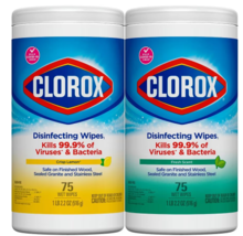 Clorox Disinfecting Wipes Value Pack, Bleach Free 75.0ea x 2 pack - $30.99