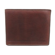 Fossil Allen RFID Traveler Tan Leather Mens Wallet NEW SML1547231 - £30.52 GBP