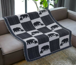 Bears Forge Plaid Reversible Soft Quilted Throw Blanket 50x60 in Virah Bella