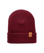 HAAKWEAR Cuffed Wide Ribbed Striped Beanie / Hat, Black / Red, Limited E... - $708.29 MXN