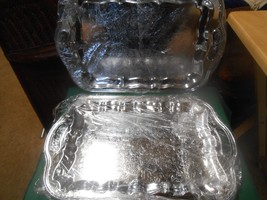 Great Set of 2  Silverplate TRAY with HANDLES..Ornate design  19.5&quot; x 12&quot; - $18.40