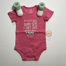 Infant Girls Sorry Boys Bodysuit 3-6M &amp; Nautica Booties SUPER CUTE! - £5.60 GBP