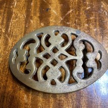 ABSTRACT FLORAL BRASS TRIPPY HIPPIE BELT BUCKLE! VINTAGE! RARE! 1970s! T... - $48.51