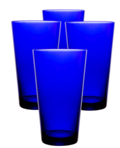 4-Pack Libbey 171B Cobalt Blue 17 fl Flare Cooler Glasses, real blue glass - £11.83 GBP