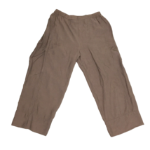 Citron Santa Monica Pants Large Brown Cropped Bamboo Blend - £30.02 GBP