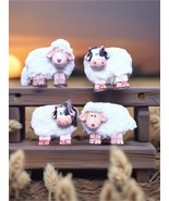 Sheep and Cow Figurines Set of 4 2.5 x 3 in Each Country Farm - $7.99