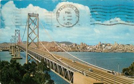 Chrome Postcard CA San Francisco Oakland Bay Bridge Yerba Buena Island 1966 M392 - £2.59 GBP