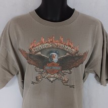 Harley Davidson T-Shirt Large Beige Las Vegas Nevada Double Sided Graphics Eagle - £19.62 GBP