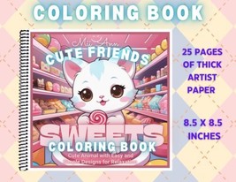 Cute Friends: Spiral Bound Coloring Book for Relaxation 25pgs - Thick Paper #01 - £15.06 GBP