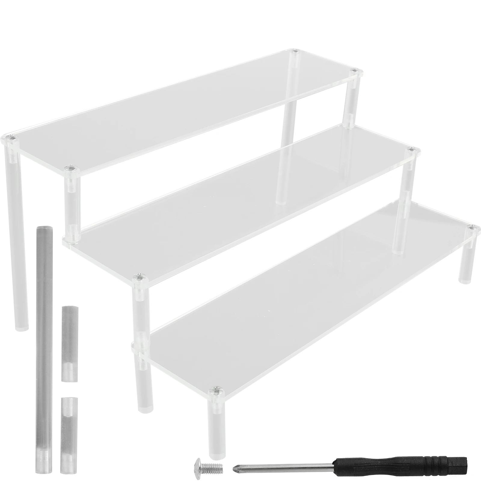 Acrylic Risers Display Stand 3 Tier Acrylic Tiered Shelf Clear Tiered Display Or - £54.87 GBP