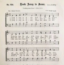 1883 Gospel Hymn Look Away To Jesus Sheet Music Victorian Religious ADBN... - $19.99