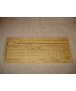 Antique 1890 The Lake Shore and Michigan RR Railroad Receipt bill of sale - $375.01 MXN