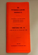 Pittsburgh &amp; Lake Erie Railroad Co Timetable No 15 Booklet April 1 1982 - $30.00