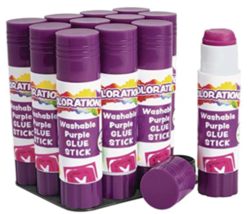 Small Washable Disappearing Purple Glue Sticks Non Toxic &amp; Acid Free (Set of 12) - £9.55 GBP
