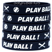 5 PLAY BALL Bracelets - Debossed Color Filled Baseball / Softball Wristb... - €8,46 EUR