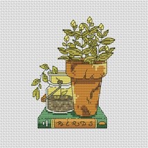 Green Plants cross stitch Garden pattern pdf - Easy cross stitch garden plant  - £2.62 GBP