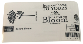 Stampin Up Rubber Stamp Set Bellas Bloom Flowers Our House to Yours Gift Tag NEW - £4.78 GBP