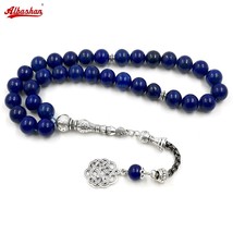 Tasbih men gemstone Lapis lazuli islamic Rosary Muslim Paryer beads arab... - £71.57 GBP