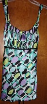 B-Wear Purple Blue Black White Green Poka Dot Summer Top Gently Worn Size M - $7.99