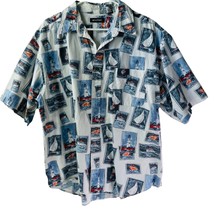 Puritan Men&#39;s Shirt Hawaiian Aloha Style Sailboats and Lighthouse Size XL - £18.41 GBP