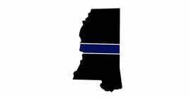 K&#39;s Novelties Mississippi State Blue Line Decal Sticker - £2.70 GBP