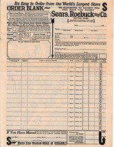 Vintage Sears Roebuck and Co. Order Blank Sheet c1920&#39;s Seattle Washington #2 - £11.93 GBP