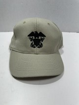 US Navy Embroidery  Hat Cap Snap Back Khaki Beige Adjustable Baseball Cap - £15.65 GBP