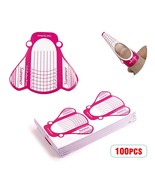 100 Nail Art Form Stickers Self adhesive Extension UV Builder Tips Gel F... - €5,16 EUR