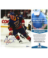 Brett Hull signed St Louis Blus Hockey 8x10 photo Beckett COA proof auto... - £93.85 GBP