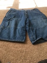 Vintage Bugle Boy Men&#39;s Blue Jean Shorts Pockets Button &amp; Zip Size 36  - £31.54 GBP