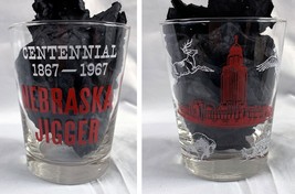 Vintage Nebraska Jigger cocktail Glass Centennial 1867-1967 State Capito... - $24.70