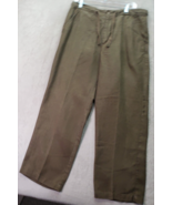 Tasso Elba Pant Women&#39;s Size 34 Olive 100% Linen Flat Front Pockets Draw... - £20.40 GBP