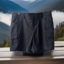 Eddie Bauer Trail Shorts Womens Plus Size 14 Black Cargo 6 in Inseam Qui... - $13.74