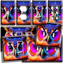 COLORFUL CELESTIAL MAGIC OWL HEAD LIGHT SWITCH OUTLET WALL PLATE ROOM HO... - $11.39+