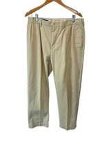 Polo Ralph Lauren Ethan Pants Beige Khaki Men&#39;s Size 34 x 28 Pleated Twi... - £27.65 GBP