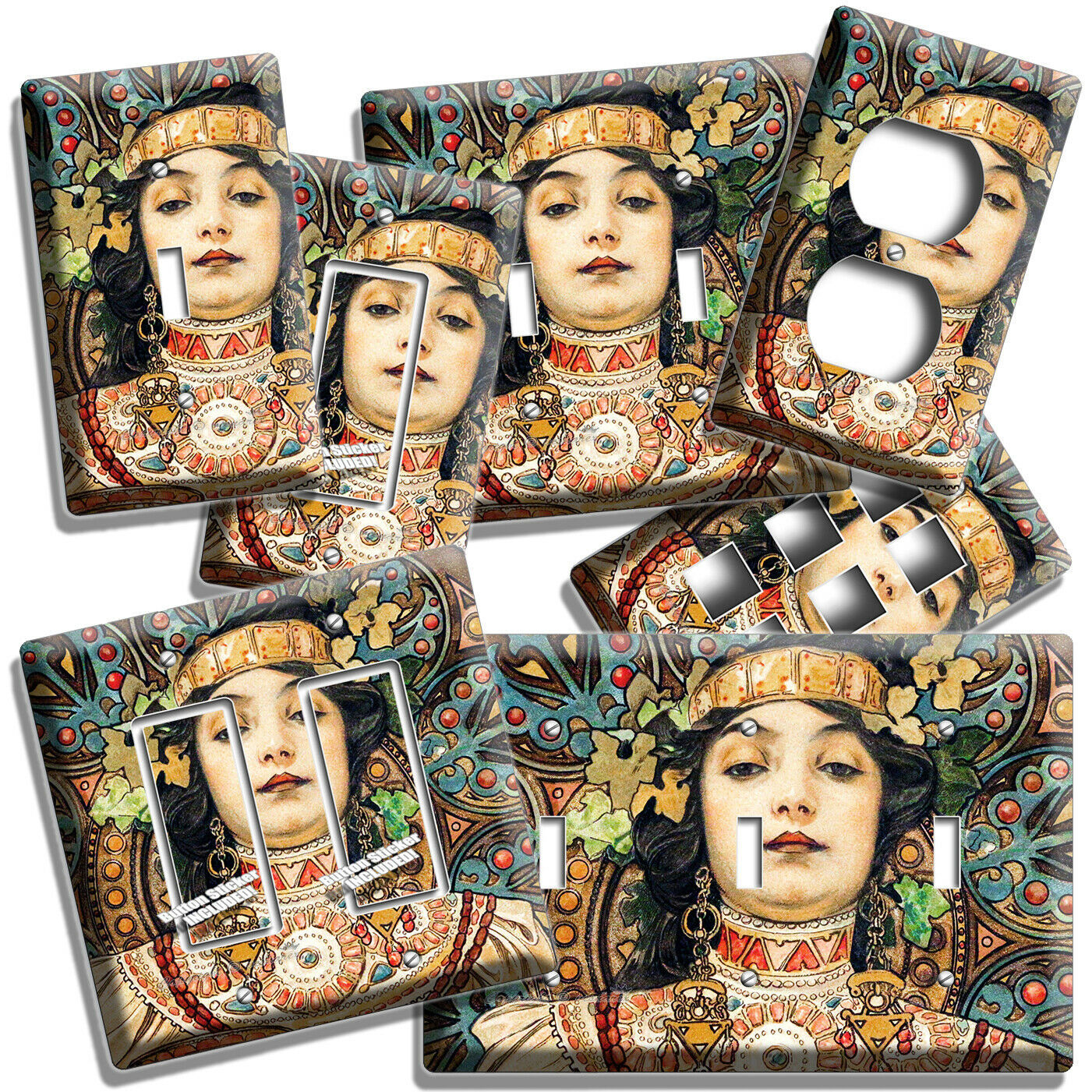 Primary image for ALPHONSE MUCHA NATIVE GIRL LIGHT SWITCH OUTLET WALL PLATE ROOM NOUVEAU ART DECOR
