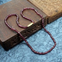 116.50 Carats Natural Rhodolite Garnet Gemstone beads single line Necklace 20&quot; - £37.71 GBP