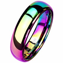 Tungsten Rainbow Ring Womens Mens 6mm Wedding Band Handfasting Promise Size 5-13 - £24.10 GBP