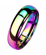 Tungsten Rainbow Ring Womens Mens 6mm Wedding Band Handfasting Promise S... - £24.03 GBP