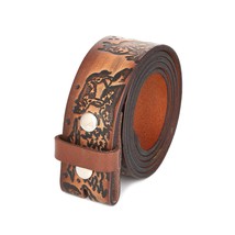 Hand Painted Wold Leather Belt Strap Full Grain Genuine Without Buckle Unisex - £26.83 GBP