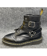 Dr Martens Boots Women Size 7 Black Leather Harness Lace Up Boots CRISTOFOR - £54.50 GBP