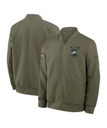 Mens Eagles Salute to Service 2025 Sideline Full-zip Bomber Jacket - Olive - €86,29 EUR