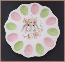 NEW Certified International Sweet Easter Bunny Egg Plate 12.5&quot; Earthenware - £36.05 GBP