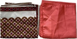 Vintage Satin Scarf Square 26” Pink/Brown Patterned, Pink/Red Rolled Hem... - $5.50