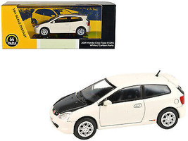 2001 Honda Civic Type R EP3 White w Carbon Hood 1/64 Diecast Car Paragon Models - £20.08 GBP
